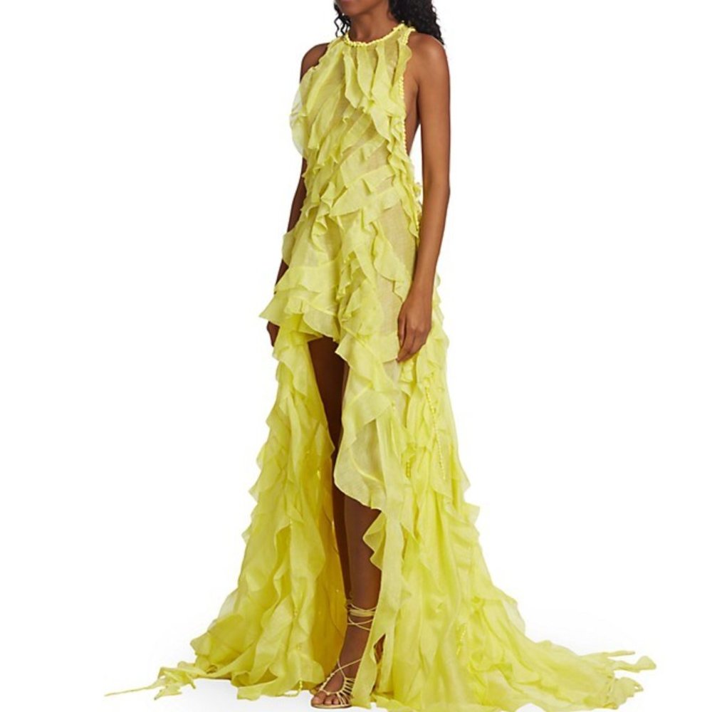 Zimmerman Wonderland Sleeveless Ruffle Gown